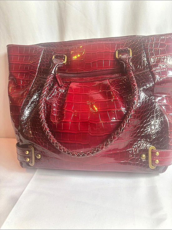 Handbags - Red Crocodile-Embossed Tote